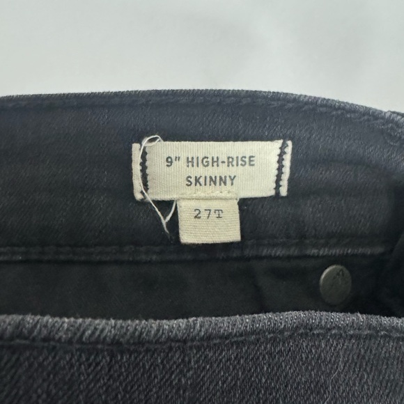 Madewell Tall 9" High-Rise Skinny Jeans Berkeley Black Button Fly Size 27 T Long - Picture 7 of 13